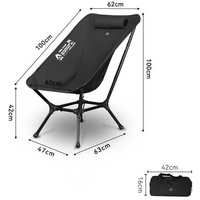 Foldable Lounge/Camping Chair Black BusBoxx Defthike