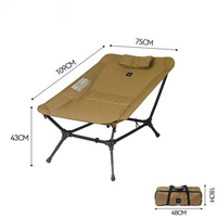 BusBoxx Defthike opvouwbare campingstoel hangmat stijl ligstoel geel