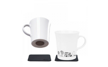 Silwy porcelain magnetic handle cups CAMPING set of 2 incl. metal nano gel pads BLACK