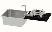 CAN Foldy Gaskocher-Spülkombination 1-flammig mit Spülbecken 352 x 322 x 150 mm