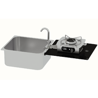CAN Foldy gas hob/sink combination 1-burner with sink 352 x 322 x 150 mm