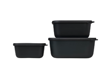 Mepal Cirqula multi bowl set rectangular high 3-piece 750 / 1500 / 3000 ml nordic black