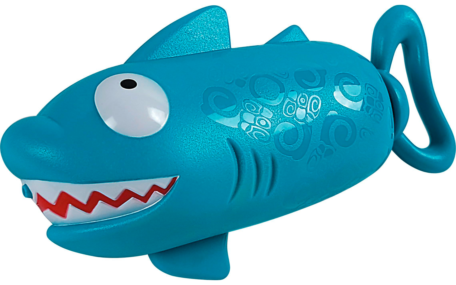 Blauer Kinderbecher in Form eines Hais mit Griff