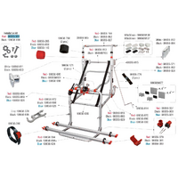 Fiamma Montagesatz passend f&uuml;r Carry Bike Lift 77 / Lift 77 E-Bike - Farbe Rot Fiamma Ersatzteilnummer 98656-354