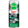 Aérosol métallique avec logo Sonax, emblème vert 'AIR AID', texte 'KLIMA POWER CLEANER' et 'OCEAN FRESH', étiquette montrant l'habitacle d'une voiture