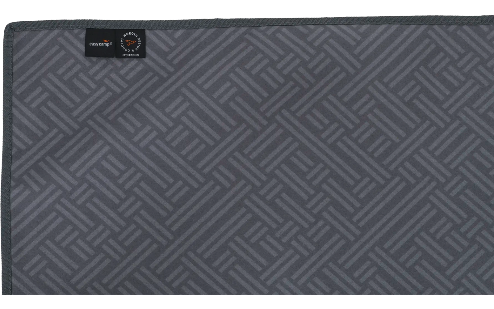 Dunkelgrauer Teppich mit geometrischem Muster