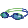 Blaue Schwimmbrille mit grünen Gläsern