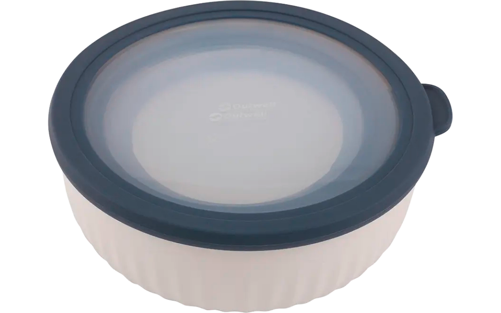 witte kom met grijs deksel