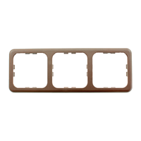 Cadre trois prises Standard brun System 10.000 Inprojal