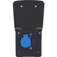 Schwabe Caravan Vorzelt-Multifunktionssteckdose inkl 1x Schutzkontaktsteckdose 230 V / 1x Steckdose 12 V /  2x SAT-Steckdosen schwarz