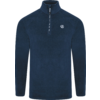 Blauer Fleecepullover mit kurzem Reißverschluss und langem Arm