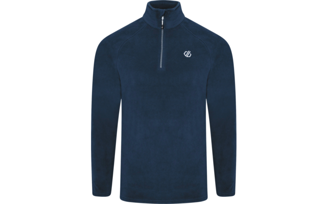 Blauer Fleecepullover mit kurzem Reißverschluss und langem Arm