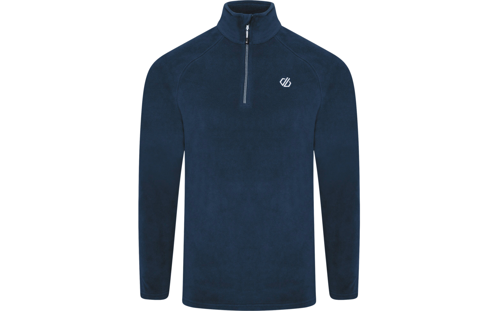 Blauer Fleecepullover mit kurzem Reißverschluss und langem Arm