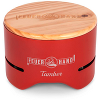 Feuerhand Tamber Tischgrill Holzkohlegrill mit Deckel und Starterkohle rubinrot