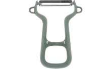 Grüner Gemüseschäler mit breitem Griff und Metallklinge