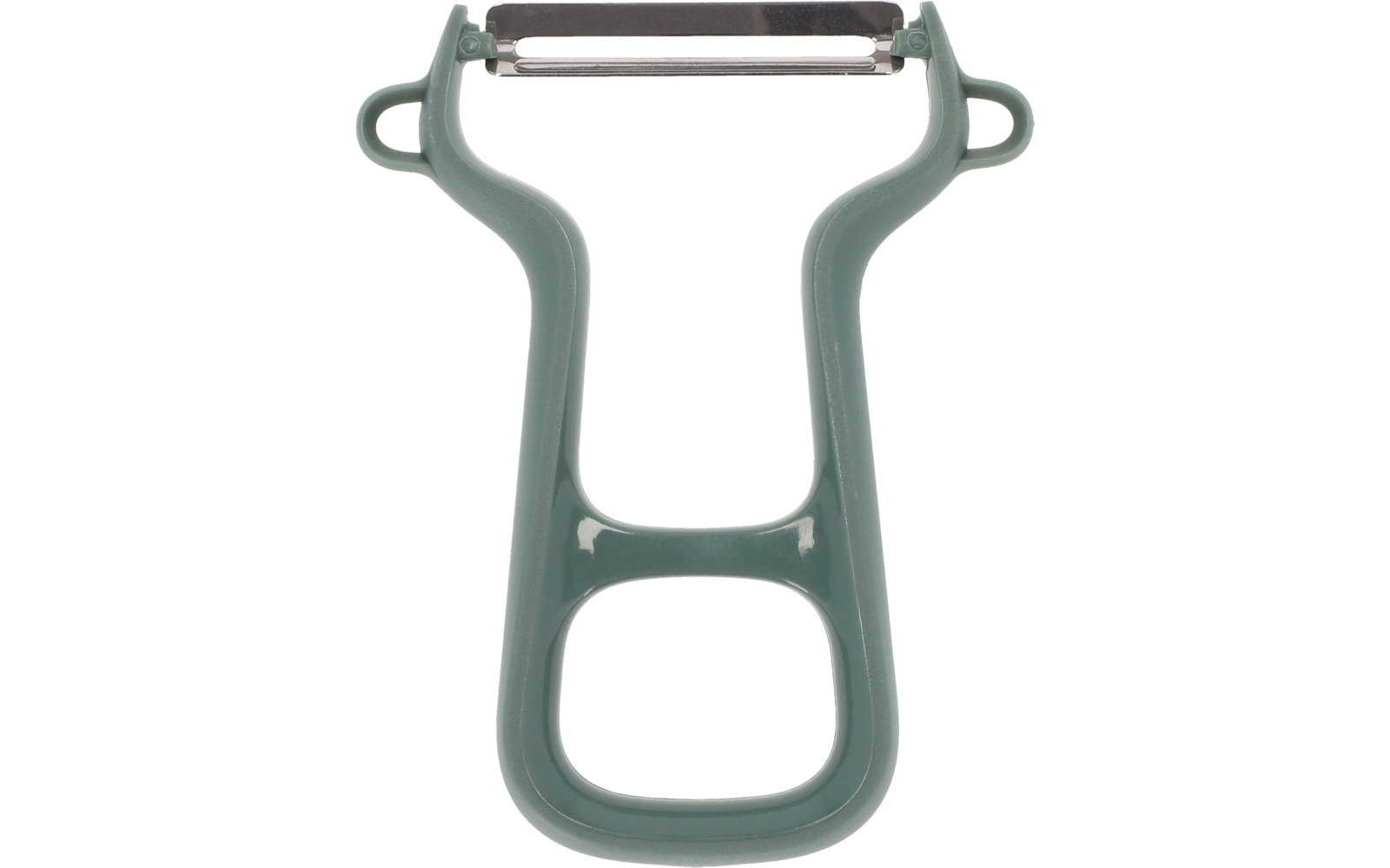 Grüner Gemüseschäler mit breitem Griff und Metallklinge