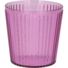 Transparenter, rosa, gerillter Trinkbecher aus Glas