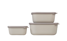 Mepal Cirqula multi bowl set rectangular high 3-piece 750 / 1500 / 3000 ml nordic white