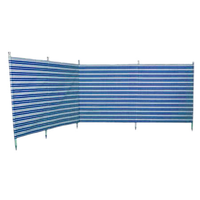 Blue Diamond gestreifter Windschutz 3,6 x 1,37 Meter blau