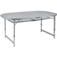Bo-Camp koffer model aluminium campingtafel Premium in hoogte verstelbaar 3 niveaus 150 x 80 cm