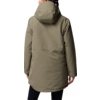 Personne vue de dos portant une veste à capuche verte avec une tresse