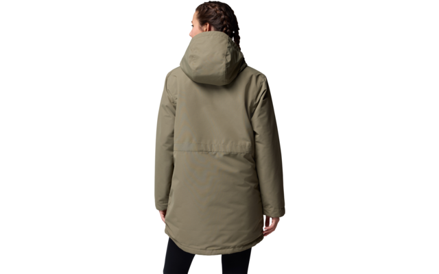 Person von hinten in grüner Kapuzenjacke mit Zopf