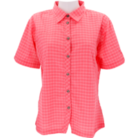Deproc Dames Functionele Blouse Roos Geruit