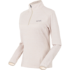Beige Damen-Sportpullover mit Reißverschluss am Kragen und langen Ärmeln