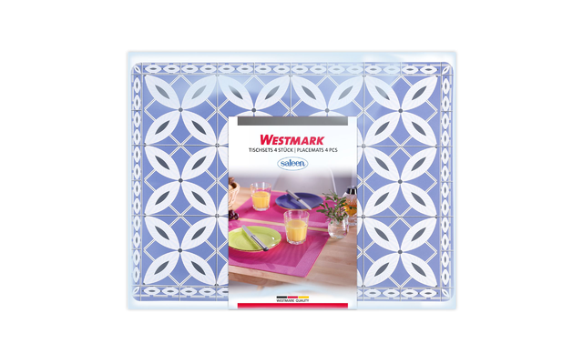 Westmark Arabesque Tischsets  4 Stück 43,5 x 28,5 cm blau