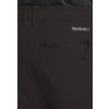Nahaufnahme einer schwarzen Hose mit Reißverschluss und weißem Logo