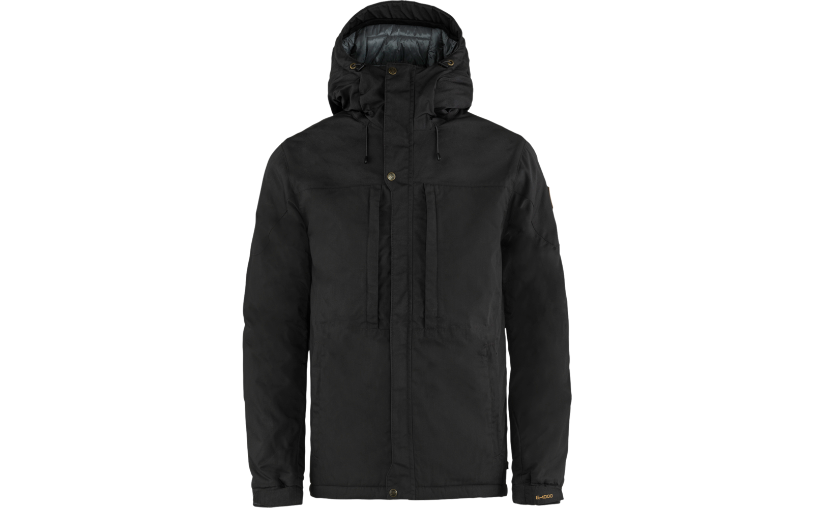 Schwarze Jacke mit Kapuze und Reißverschluss