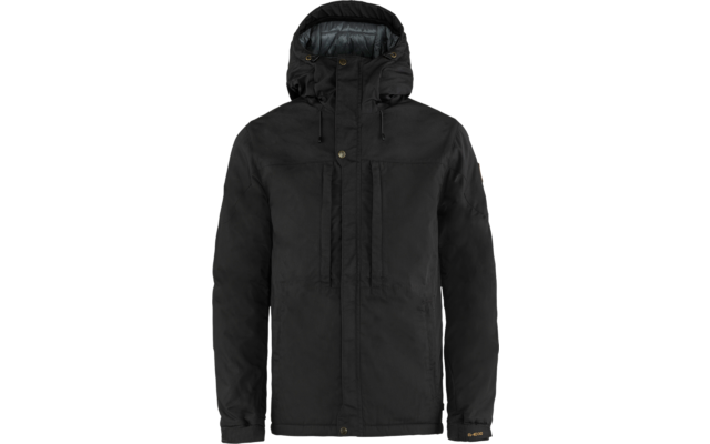 Schwarze Jacke mit Kapuze und Reißverschluss