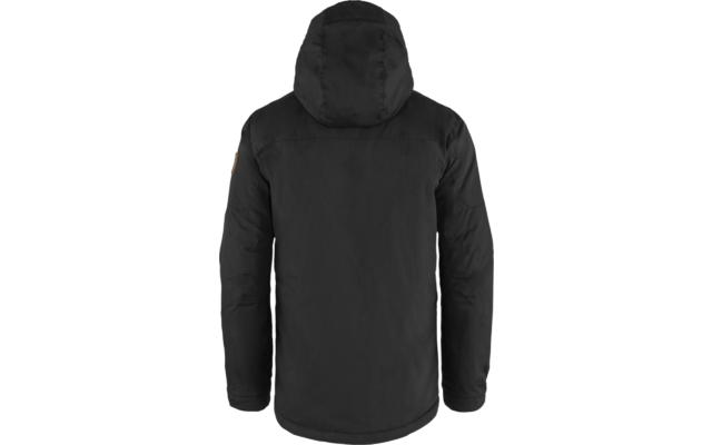 Schwarze Jacke mit Kapuze, Rückansicht