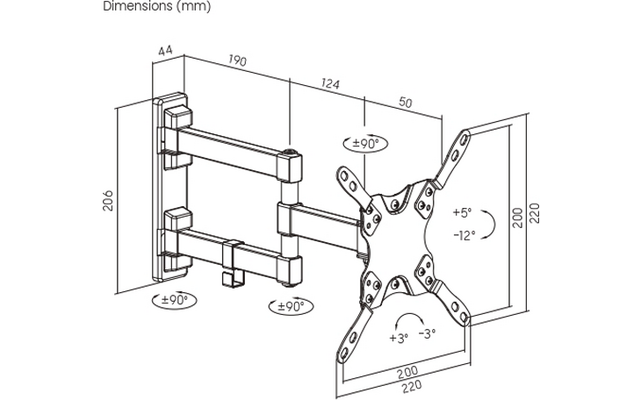 Product afbeelding Berger Full-motion TV-muurbeugel voor 13 tot 42&rdquo; 1