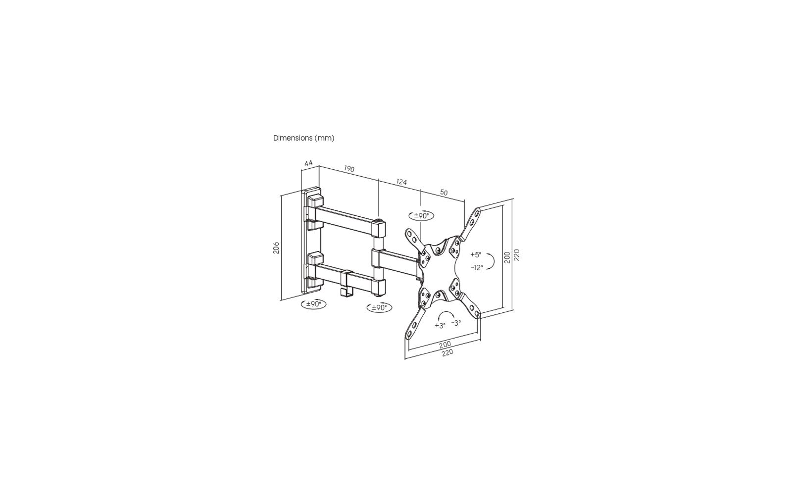 Product afbeelding Berger Full-motion TV-muurbeugel voor 13 tot 42&rdquo; 1