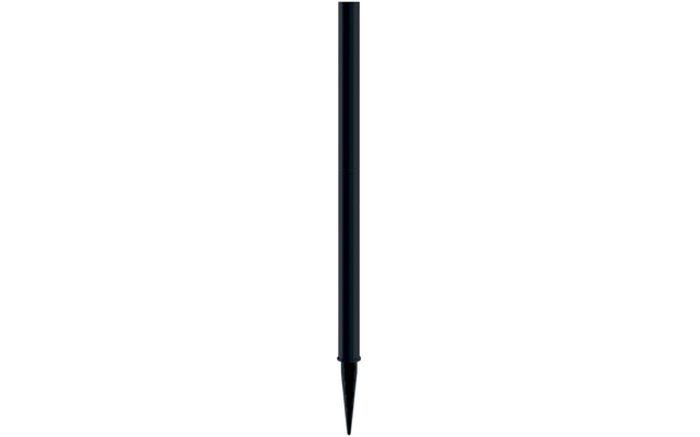 Deux longues tiges cylindriques noires côte à côte, tige droite avec embout pointu, tige gauche avec extrémité arrondie