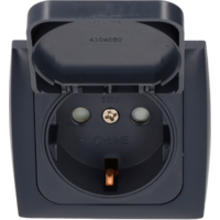 Haba C-Line 230V Outlet with Flip-Top Cover and Opal Frame in Anthracite