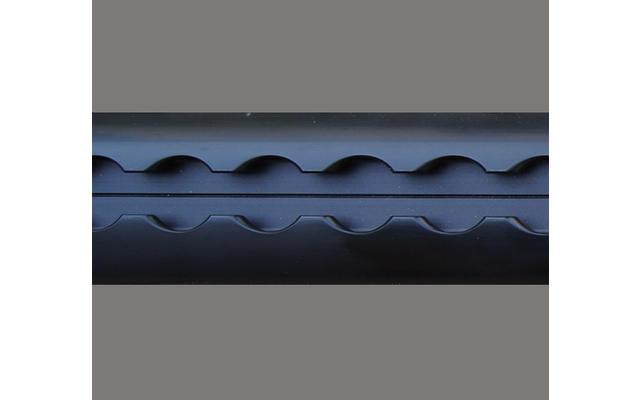Alu-Zurrschiene halbrund (2000 x 50 x 11,5 mm) eloxiert schwarz C35