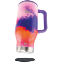 Silwy Magnet Tumbler Isolierbecher aus Edelstahl mit Griff und Metall-Nano-Gel-Pad 900 ml splash