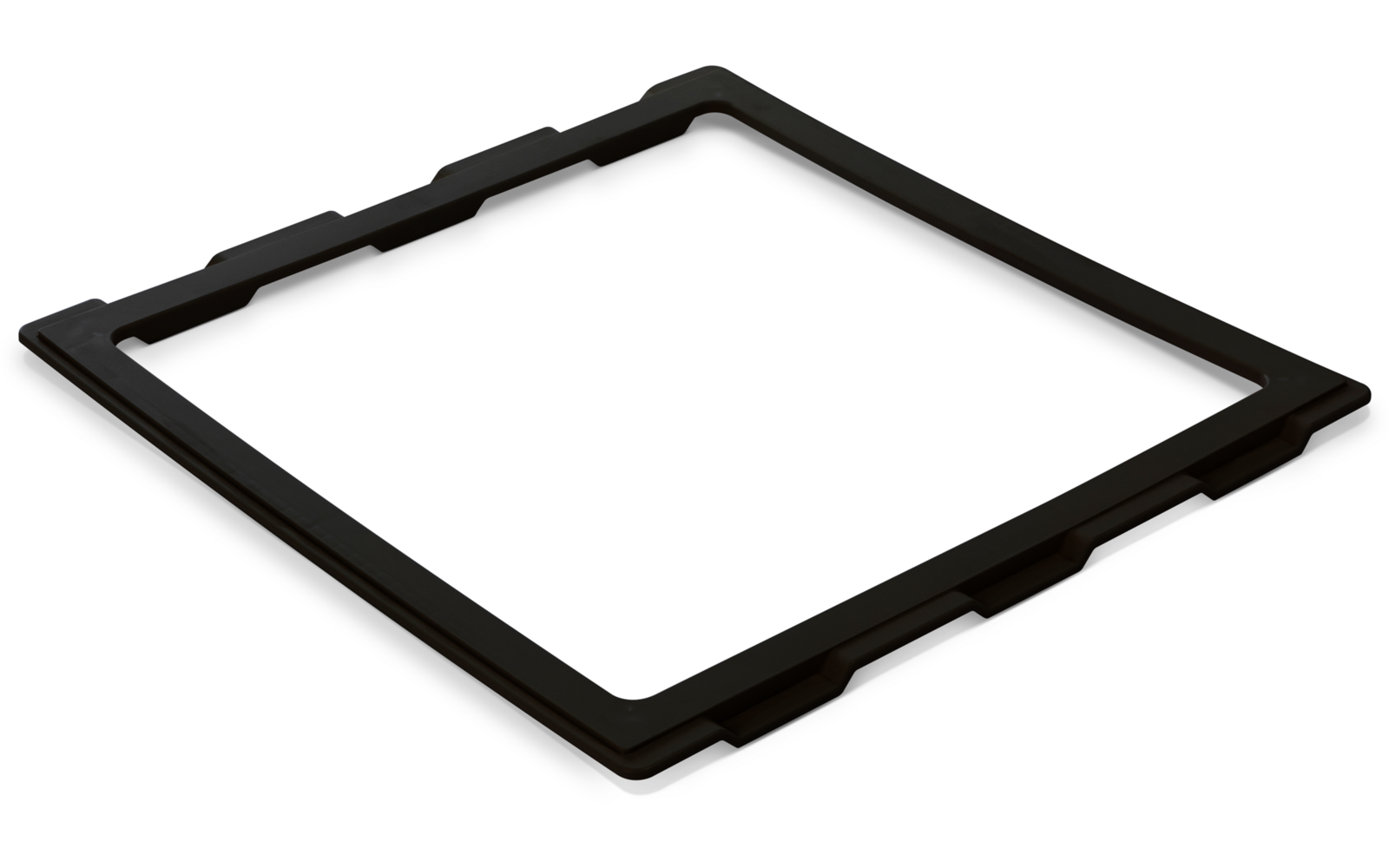 Schwarzer rechteckiger Rahmen auf weißem Hintergrund