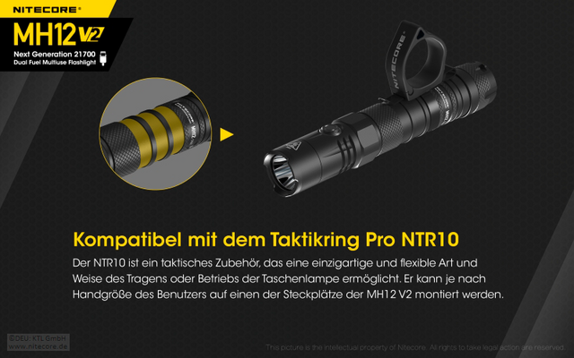 Nitecore Hybrid Taschenlampe MH12 V2.0