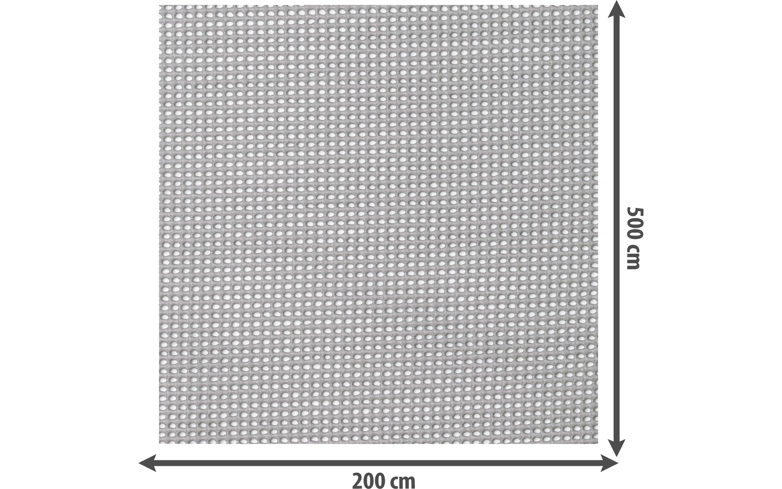 Quadratisches Gitter mit 200 cm Breite und 206 cm Höhe, schwarze Linien auf weißem Hintergrund