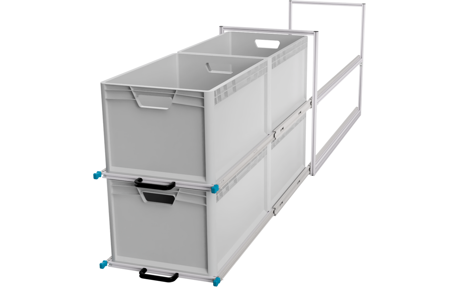 Produktbild SYS-RACK Kastenwagen Heckauszug Regalsystem 120 cm Auszugtiefe 1