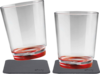 Silwy Tritan-Magnetgl&auml;ser mit Untersetzer 2er Set  (250 ml) Rot