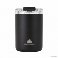 Tasse isotherme Groenenberg en acier inoxydable recycl&eacute;, &eacute;tanche, noire, 320 ml