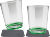 Silwy Tritan-Magnetgl&auml;ser mit Untersetzer 2er Set  (250 ml) Gr&uuml;n