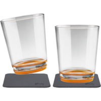 Silwy Tritan-Magnetgläser mit Untersetzer 2er Set  (250 ml) Orange