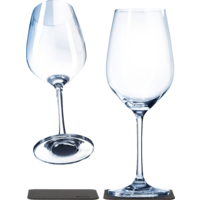 Silwy Magnet-Kristallgläser Weingläser mit Untersetzer 250 ml (2er Set)