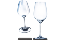 silwy® magnetische kristallen weinglazen met onderzetter (250ml) - 4-delige set