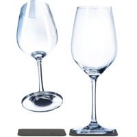 Silwy Magnet-Kristallgläser Weingläser mit Untersetzer 250 ml (2er Set)